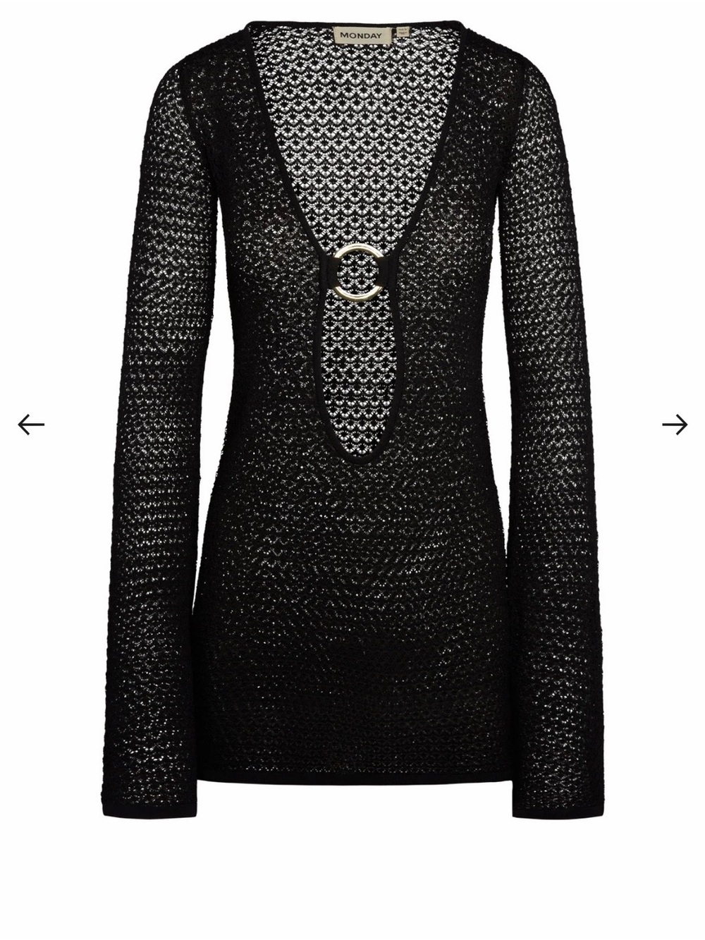 MONTEGO MINI DRESS - BLACK LACE CROCHET